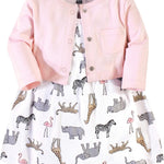 Hudson Baby Baby Girls' Cotton Dress and Cardigan Set