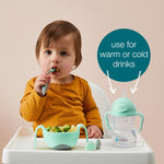 b.box Sippy Cup with Weighted Straw (2-pack). Drink from any Angle, Leak Proof, Spill Proof, Easy Grip. BPA Free, Dishwasher Safe. For Babies 6m+ to Toddlers (tutti frutti + boysenberry, 8oz)