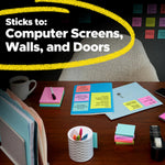 Post-it Super Sticky Notes, 24 Sticky Note Pads, 3 x 3 in., School Supplies, Office Products, 2X the Sticking Power, Supernova Neons Collection