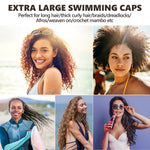 2 Pack YOGINGO Extra Large Swim Cap for Women and Men Adult Youth,Waterproof Silicone Swim Cap for Very Long Hair, Thick Curly Hair & Dreadlocks Braids Weaves Afro Hair (Black)