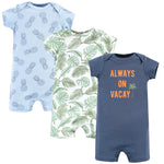 Hudson Baby Unisex Baby Cotton Rompers, Vacay, 9-12 Months