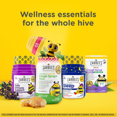 Zarbee's Children's Daily Immune Support Gummies with Real Elderberry + Vitamins A, C, D, E & Zinc to Help Promote a Healthy Immune System, No Artificial Flavors, Gluten-Free, 42 ct