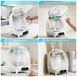 CINWWNI Bottle Sterilizer and Dryer, 4 in 1 Compact Steam Baby Bottle Sterilizer for Baby Bottles, Pacifiers, and Pump Parts & Newborn Essentials,Large Capacity 7 Bottles