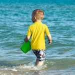 Toddler Boys Swim Shirt Long Sleeve Rash Guard UPF 50+ Sun Protection Shirts for Baby Kids Quick Dry(Yellow,3T)