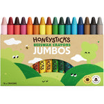 Honeysticks Jumbo Crayons (16 Pack) - Non Toxic Crayons - 100% Pure Beeswax and Food Grade Colors - 16 Bright Colors - Large, Easy to Hold and Use - Preschool Art Supplies for Toddlers/Kids 3-5, 4-8