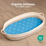 2-Pack Organic Bassinet Sheets for Girls, Boys - 100% Cotton Bassinet Mattress Sheets Compatible with Halo Bassinest Swivel Sleeper, Graco, Baby Delight,Chicco,Unisex Fitted Bassinet Sheets (KeaPixel)
