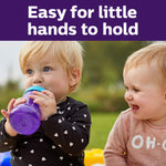 Philips AVENT My Grippy Spout Sippy Cup with Soft Spout and Leak-Proof Design, Pink/Purple, 10oz, 2pk, SCF801/22