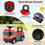 HONEY JOY Ride On Fire Truck, Licensed Scania Push Car for Toddlers, Light & Sound, Under-Seat Storage, No Power Foot-to-Floor Ride On Toy for Kids Boys Girls Gift (Red)