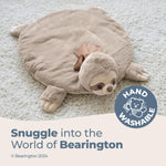 Bearington Baby Lil’ Speedster Tummy Time Mat, 30 x 30 Inch Sloth Plush Stuffed Animal Blanket, Sloth Baby Décor