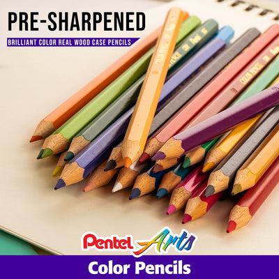 Pentel Arts Colored Pencils, Assorted Colors, Set of 12 (CB8-12)