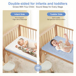Pawtong Dual-Sided Comfort Baby and Toddler Crib Mattress with Cool Gel Memory Foam, Triple-Layer Breathable Premium Baby-Mattress for Infant and Toddler with Removable Outer Cover -White&Blue