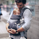 Ergobaby 360 All-Position Baby Carrier with Lumbar Support (12lbs - 45lbs) - Premium Cotton Toddler Carrier - Soft Air Mesh Fabric - Carbon Grey