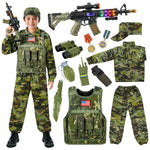 Metemot Kids Army Costume for Boys, Military Soldier Costume with Army Toys, Boys Halloween Costume with Camouflage Vest, Solider Boy Dress up age 3-12…