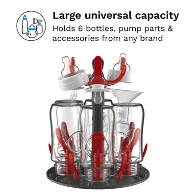 Baby Brezza Baby Bottle Sterilizer and Dryer Machine – Electric Steam Sterilization - Universal Fit - Pacifiers, Glass, Plastic, and Newborn Feeding Bottles, Red