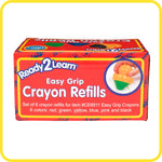 READY 2 LEARN Easy Grip Crayons Refills - 6 Colors - Ages 18m+ - Non-Toxic Toddler Crayons - Handles Sold Separately