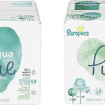 Pampers Baby Wipes Aqua Pure, 99% Water Based Wipes, Hypoallergenic and Unscented Infant Wipe, 336 Total (6 Flip-Top Packs)