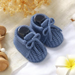 DovFanny Baby Booties Newborn Baby First Shoes Cozy Warm Knit Soft Booties for Toddler Infant Boy Girl (Navy Blue, Infant, 0 Months, Age Range, US Footwear Size System, 3 Months, Medium)