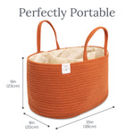 Natemia Diaper Caddy Organizer - Large, Lily Pad - Portable Rope Handles For Car Organizer - Three Compartments for Storage - Versatile Gift Bag For Baby Shower & Registry