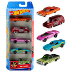 Hot Wheels 1:64 Scale Die-Cast Toy Cars 5-Pack, Set of 5 Toy Race Cars, Hot Rods, Character Cars, Rescue or Pick-Up Trucks (Styles May Vary)