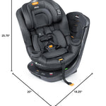 Chicco Fit360 ClearTex Rotating Convertible Car Seat with 360 Degree Rotation for Rear-Facing and Forward-Facing Usage, LeverLock Self-Tensioning Lock System | Slate/Grey