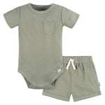 Gerber Baby Bodysuit and Short Set, Olive, 3-6 Months