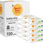 Burt's Bees baby wipes packaging with multiple packs displayed.