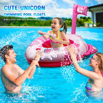HopeRock Unicorn Pool Floats for Toddlers and Kids, with Water Gun, Pool Toys for 3-8 Years Old Girls, Inflatable Swimming Pool Toys