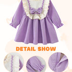 Kucnuzki 18 Months Girl Clothes Toddler Fall Dress Cute Long Sleeve Casual Ruffle Dress Baby Winter Outfit Baby Girl Clothes 12-18 Months