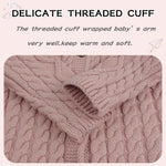 Peecabe Toddler Girl Sweaters Cable Knit Long Sleeve Crewneck Chunky Crochet Cardigans 1-6T (Skin Pink, 1T)
