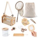 KDSFT Wooden Bug Catcher for Kids, Outdoor Explorer Bug Catching Kit with Butterfly Kit, Bug Habitat & Magnifying Glass, Adventure Set for Backyard & Camping, Outdoor Toys for Toddlers 3+ Years