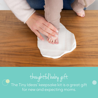 Tiny Ideas DIY No Mess Hanging Ornament Kit, Baby Hand and Footprint Keepsake, Classic Nursery Decor, Ideal Gender Neutral Gift, Baby's First Christmas, White