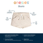 Onesies Brand Unisex Baby 3-Pack Knit Shorts, Smiley Faces, 6-9M
