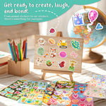 800 Stickers for Kids, Cute Stickers for Kids Classroom, Including Dinosaur,Animal, Fruits,Ocean,Space,Cats and More,Scrapbooking for Toddlers 2-4 Years