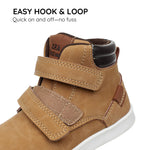 Apakowa Kids Toddler Boys Boots Fall Ankle Work Boots Brown Water Resistant