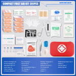 Mini Travel First Aid Kit, Emergency Kit with 201PCS First Aid Supplies and Waterproof Compact Bag, Survival Medical Kit for Home Car Office Camping Hiking