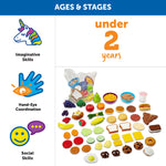 Learning Resources New Sprouts Complete Play Food Set - 50 Pieces, Ages 2+, Toddler Kitchen Kids, Fruit and Vegetable Toys, Gifts for Boys and Girls