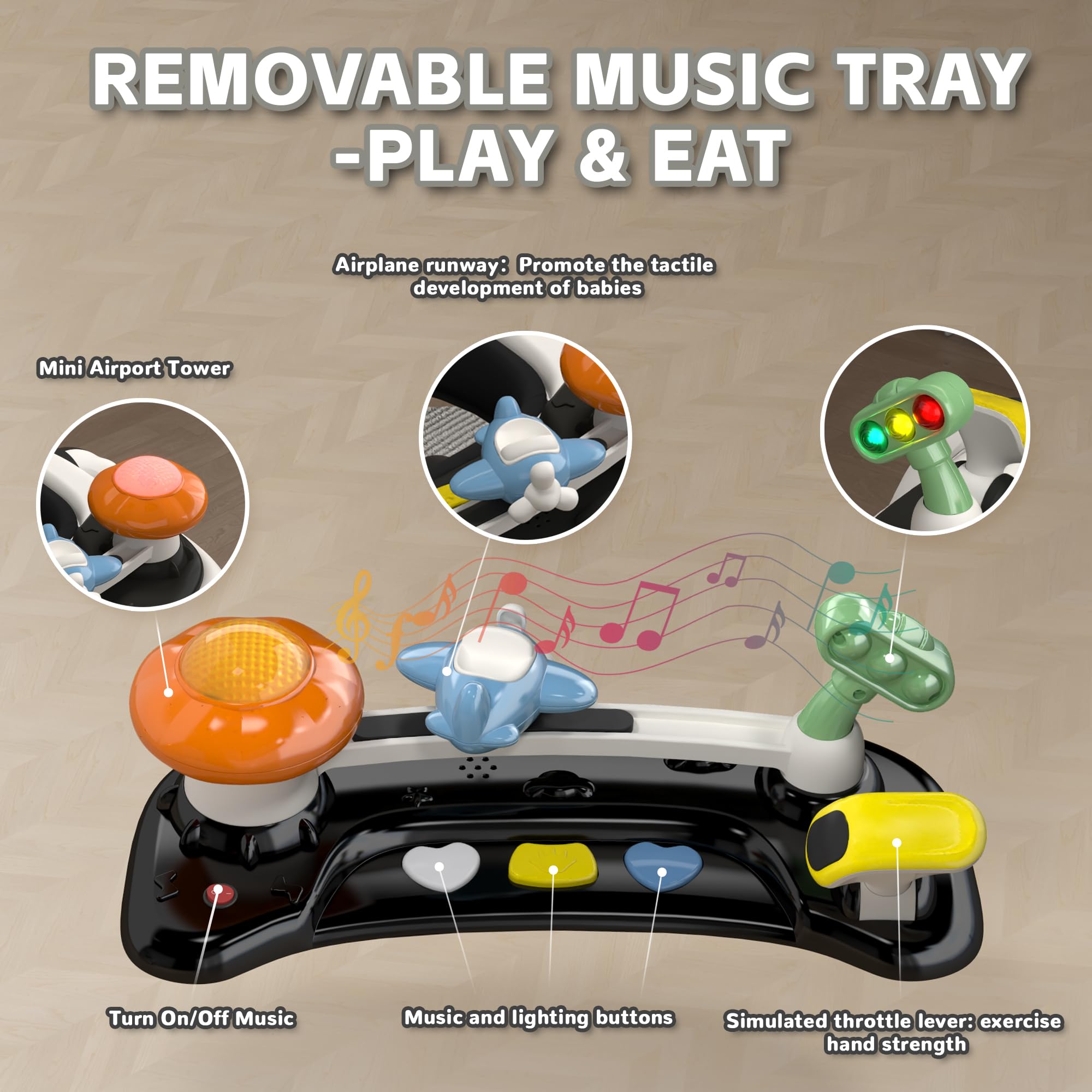 Baby Walker,4-Gear Height Adjustable Baby Walker with Wheels,5 in 1 Baby Activity Center,Music and Lights Bouncer Walker for Baby Boy 6-18 Months,Adjustable Speed Baby Push Walker