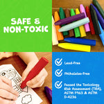 Jumbo Crayons For Toddlers 1-3 - 16pc Toddler Crayons For Kids Ages 4-8 1-3 2-4 - With Printed & PDF Crayon Color Sheets - Non Toxic, Washable, Large & Easy To Grip - Toddler Coloring Art Supplies