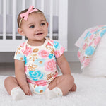 Gerber Baby Girls' 4-Pack Short Sleeve Onesies Bodysuits, Princess Pink, 12 Months