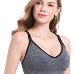 Suekaphin Nursing Bra 5pack Wireless Deep V Neck Maternity Nursing Bra Bralette Sleeping Breastfeeding with Extenders,Medium,Melange-A