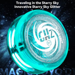 MAGICYOYO Toys Looping Yo-Yo, D1 Responsive Beginner Yoyo with Strings, Plastic Body Great for String Tricks for Advance Players to Perform Like Pros + Extra 3 Strings -Glitter Crystal Green
