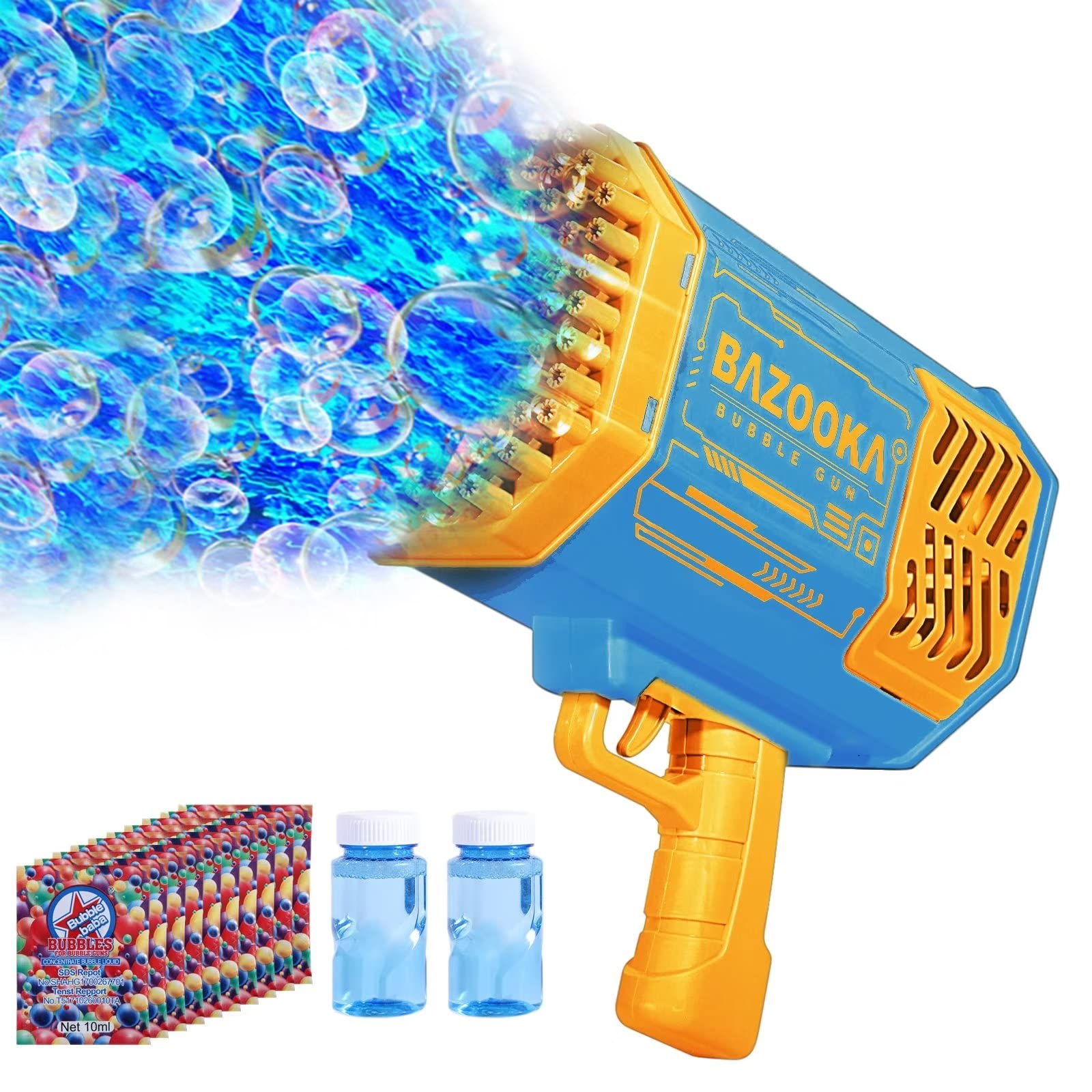 Bubble Machine Gun, 69 Holes Bubble Gun with Lights, Pink Outdoor Summer Beach Kids Bubbles Toys Birthday Wedding Party Fun Gifts for Girls Boys