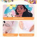 Disney Princess Moana Swimsuits for Girls UPF 50+ One Piece Bathing Suits Floral Cutout Sport Summer Beach Swimwear Quick Dry for Toddler Girls Size 2T Orange
