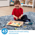 Melissa & Doug Wooden Bear Family Dress-Up Puzzle, 45 Pieces Mix and Match Outfits, Sorting & Matching Toy with Storage Case, Educational Puzzle for Toddlers Ages 3+