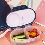 b.box Snack Box - Leakproof Mini Bento Box for Kids & Toddlers, 2 Compartment Snack Containers for Kids, Lunch Containers, Dishwasher Safe, BPA Free, PFAS Free, Ages 4m+, 1 3/4 Cup - Indigo Rose