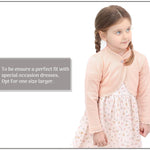 Lilax Baby Girls' Knit Long Sleeve Button Closure Bolero Cardigan Shrug (3-6 Months, Peach)