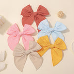Doboi 8PCS Baby Girls Hair Clips Fable Hair Bows Cotton Linen Bows for Girls Hair Accessories for Baby Toddlers Kids
