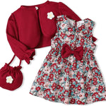 Baby Girl Clothes Toddler Dresses Infant Fall Winter Outfits Little Coat Princess Cardigan Dress Set +Cute Bag