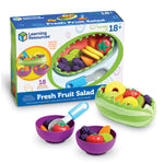 Learning Resources New Sprouts Fresh Fruit Salad - Realistic Play Food for Toddlers 1-3, Preschool Learning Toys, Toddler Pretend Play Food for Kids Kitchen Sets, Plastic Fruit Toys, Toy Foods