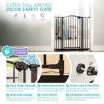 Regalo Safety 36" Extra Tall Home Accent Arch Baby Gate with Door, Pressure Mount for Doorways & Bottom of Stairs, Babies, Toddlers & Pets, Tested & Trusted, American Designed, Family Owned